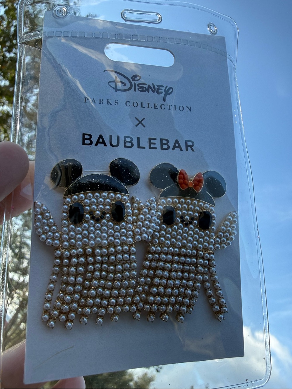Disney Parks Baublebar Halloween Ghost Ear Hat Pearl Earrings NEW